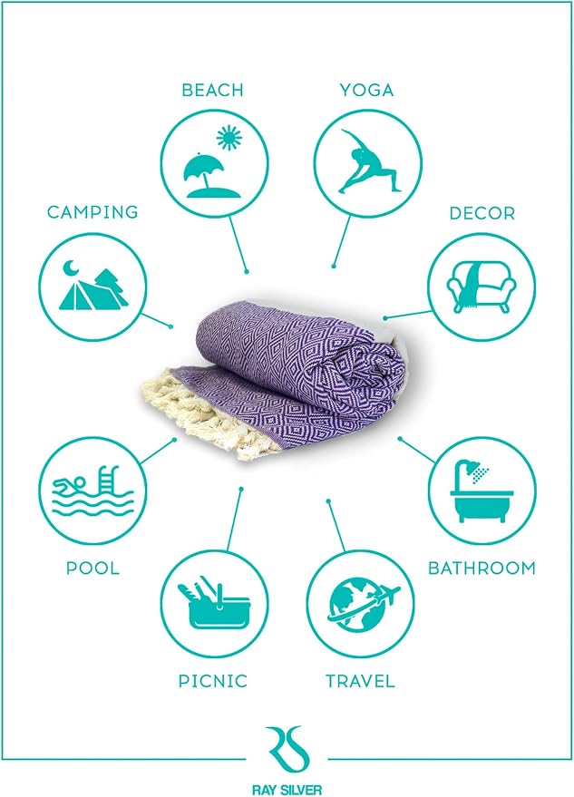 Turkish Beach Towel Oversized Clearance XL 40x71- Sand Free - Image 8