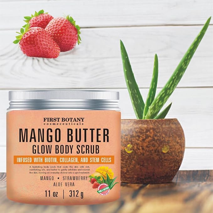 Mango Butter Body Scrub Exfoliator Biotin, Stem Cells - Image 5