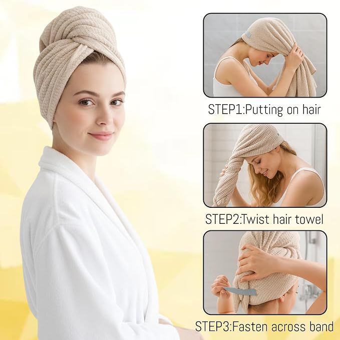 2PCS Plopping Towel Curly Hair, Large Microfiber Hair Towels - Image 3