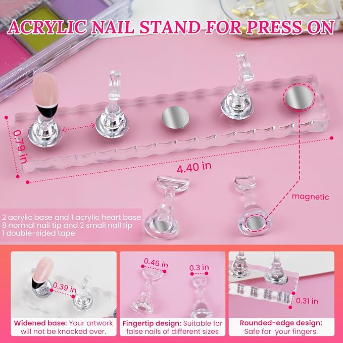 Nail Stand For Press On With Nail Art Brushes Nail Holder For Painting Practice - Image 2