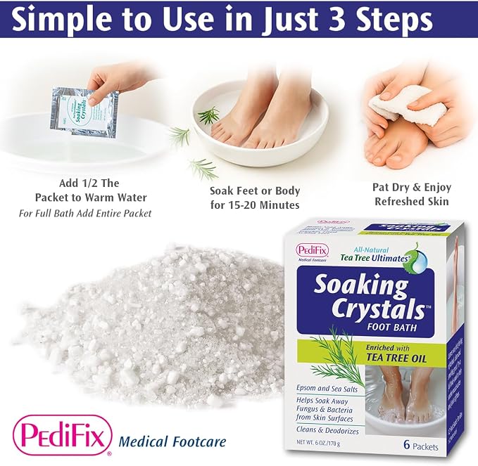 PediFix Soaking Crystals Foot Bath – 6 Packets – Therapeutic Foot Soak - Image 8