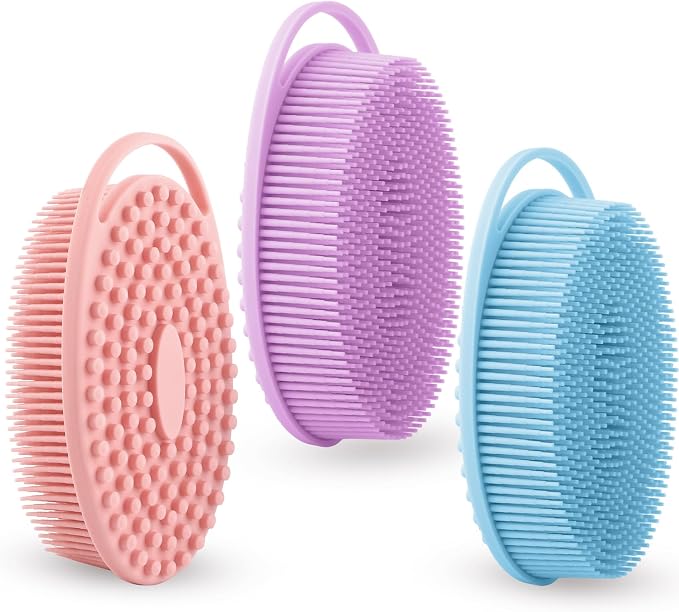 Silicone Body Scrubber 3 Pack Silicone Loofah Exfoliating Body Scrubber Soft - Image 8
