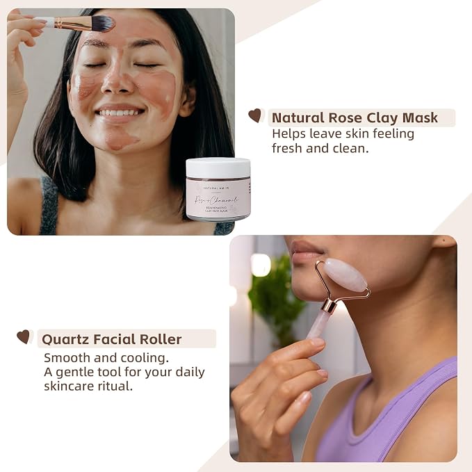 Natural Amor Rose Spa Gift Set – 6 pcs Handmade Self-Care Kit - Image 3
