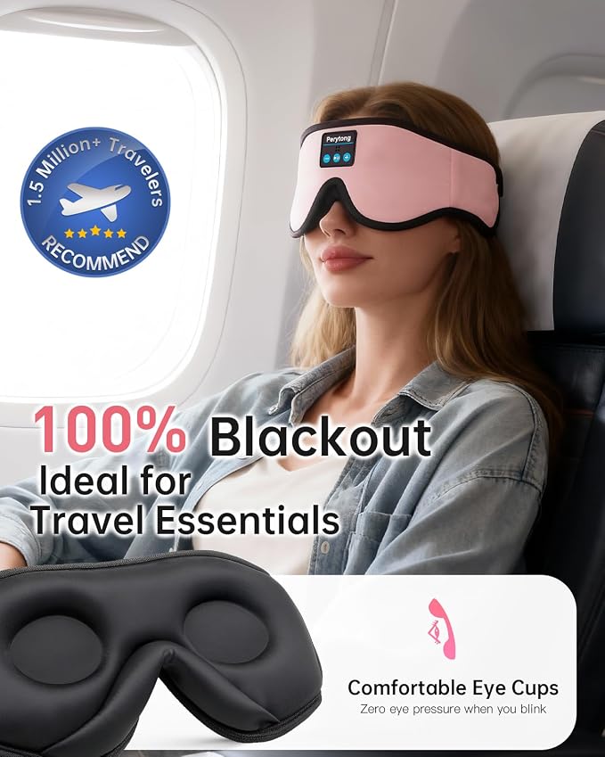 Sleep Mask with Bluetooth 5.4 Headphones, Wireless Music Sleep Eye Mask - Image 3