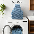 REDKISS Blue Microfiber Towels Set of 6-35x70 Inches Oversized Bath Sheets - Image 7