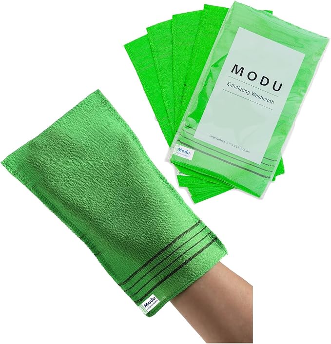 Modu Korean Exfoliating Mitts Large 5PCS – Exfoliating Gloves Body Scrubber by Modu