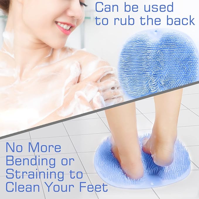 Shower Foot Scrubber Mat Back Washer Back Exfoliating Bath Wash Pad Wall - Image 3