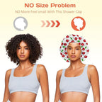 Shower Cap Reusable Double Layer Adjustable Elastic Waterproof EVA Hair Bath - Image 5