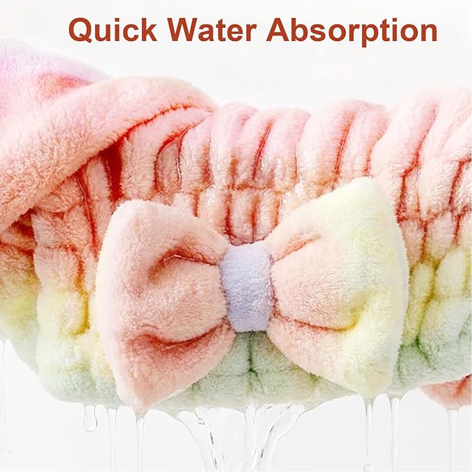 2Pcs Ultra Absorbent Hair Quick Drying Towel, Microfiber Hair Towel, Soft Bow - Image 2