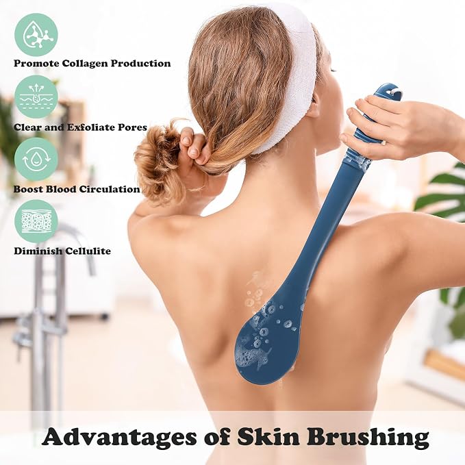 17-Inch Back Scrubber for Shower, Anti-Slip Exfoliating Body Brush for Bath - Image 5