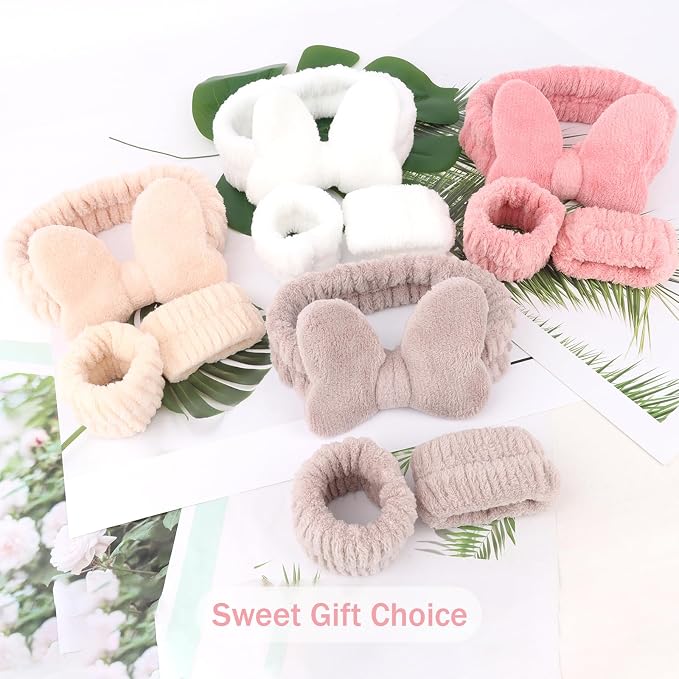 CIEHER 12 PCS Makeup Headband for Women Wrist Washband Scrunchies Cuffs for - Image 8
