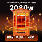 Outdoor Sauna 2 Person Sauna Infrared Saunas Dry Sauna Room Red Cedar and - Image 2