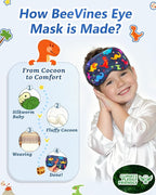 BeeVines Kids 100% Real Mulberry Silk Sleep Mask 2 Pack, Original Design Pure - Image 7