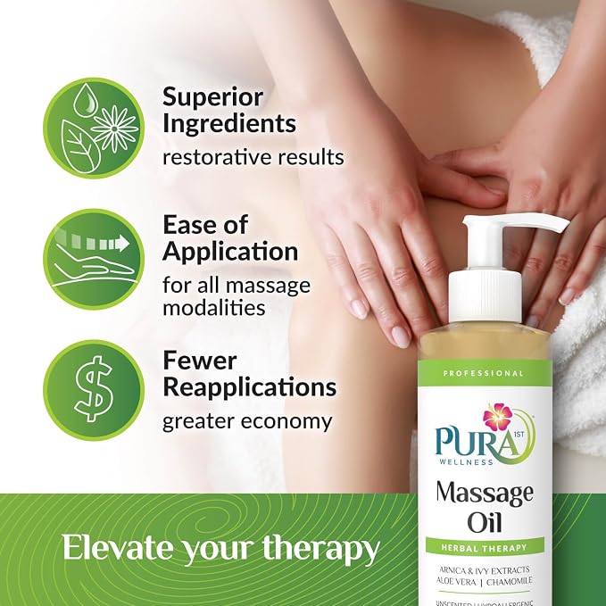 Herbal Therapy 8 Fl oz Massage Oil, Aloe Vera, Professional, Massage Therapy - Image 4