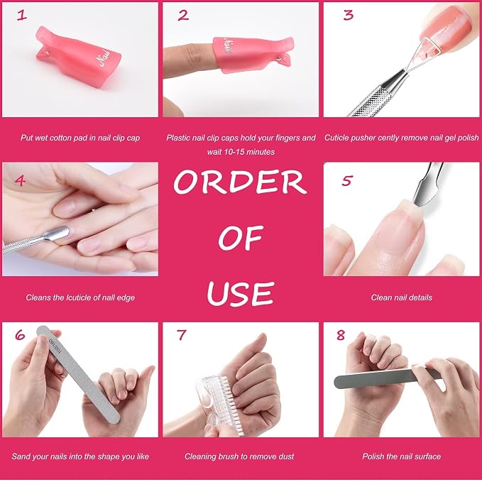 Gel Nail Polish Remover Tools Kit, - Image 7