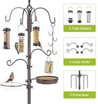 Bird Feeder Station with Suet Cage & Water Bowl Fruit Hook- Adjustable Pole - Image 4