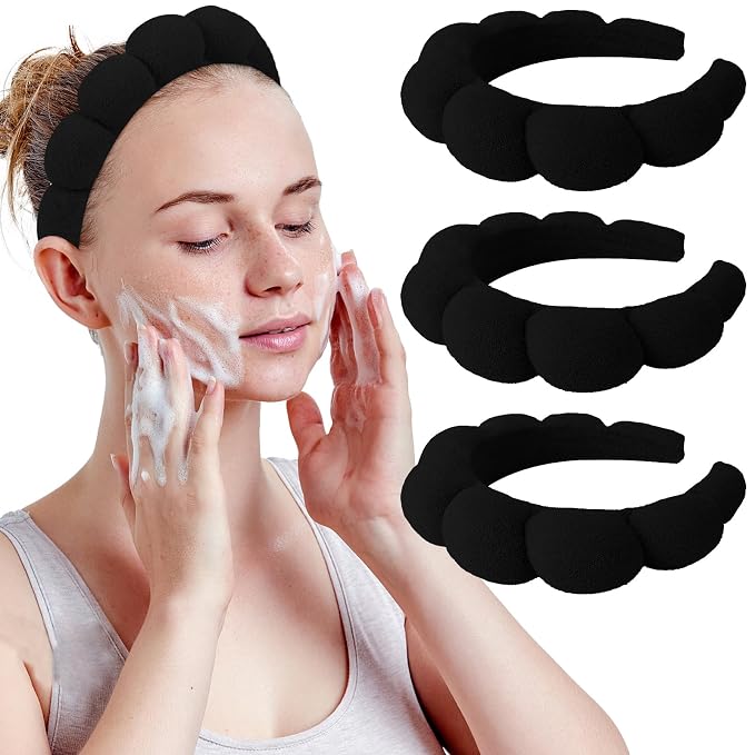 WHAVEL 3 Pack Spa Headband Skincare Headbands, Makeup Headband Sponge Terry by Whavel