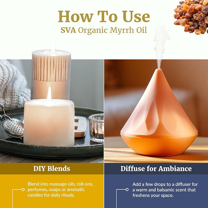 SVA Myrrh Essential Oil Organic – 1/3 Fl Oz – 100% Natural Organic Myrrh Oil - Image 6