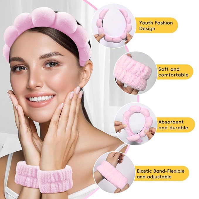 my novel things Spa Headband for Washing Face, Cute Skincare Headband and - Image 5