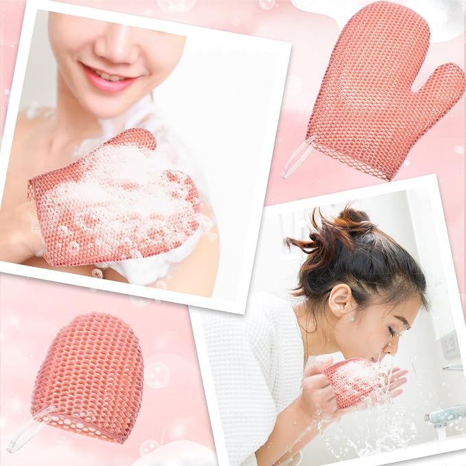 Karenhi 2 Pcs Honeycomb Exfoliating Glove Set Exfoliating Bath Mitt Honeycomb - Image 6