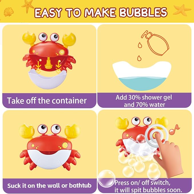 Baby Bath Toys for Toddlers, Crab Bath Bubble Maker - Image 2