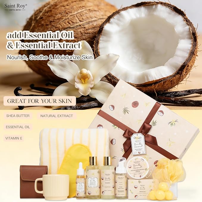 33 Pcs Coconut Vanilla Spa Gift Basket - Image 4