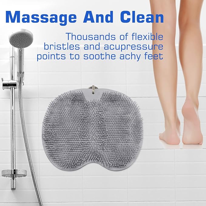 2PACK Shower Foot Scrubber Mat Back Washer Back Exfoliating Bath Wash Pad Wall - Image 6