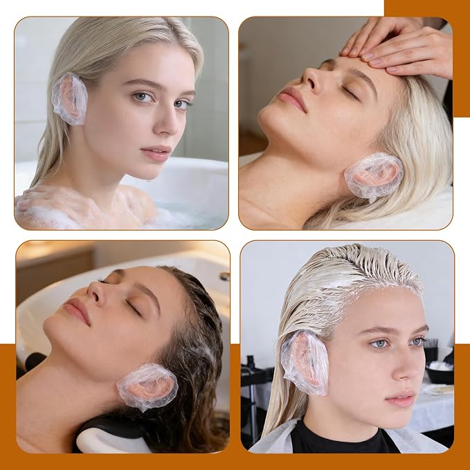 200 Pack Disposable Ear Covers for Shower, Ear Covers for Hair Dye, Waterproof - Image 5