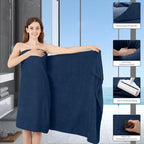 8 Piece Bathroom Towel Set Navy Blue |2 Oversized Large Bath Towels Sheet - Image 4