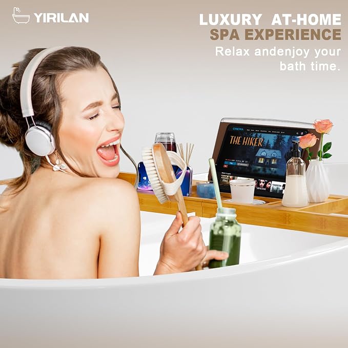 Yirilan Bathtub Trays for Tub, Bath Tray, Foldable Bathtub Caddy - Image 4