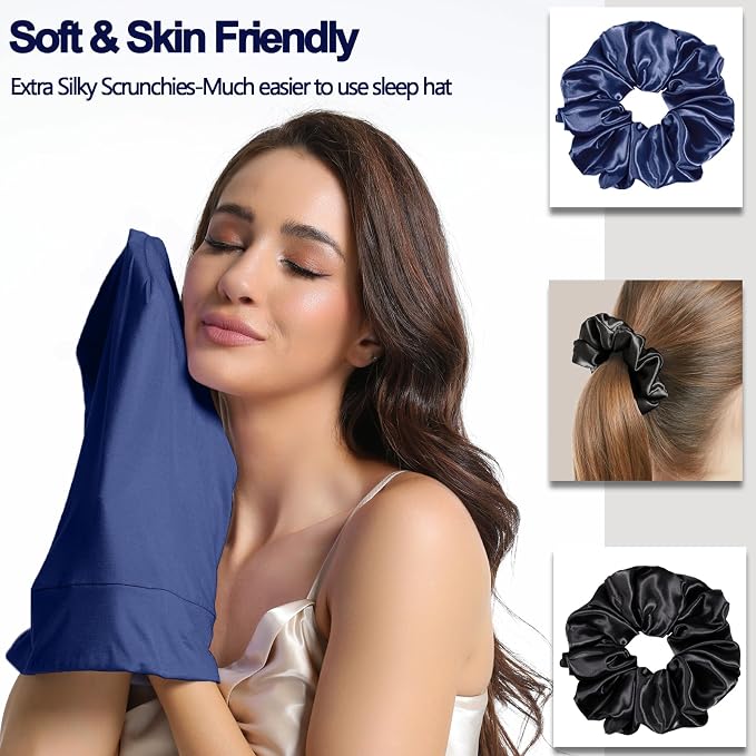 Satin Bonnet for Sleeping Night Cap, Adjustable Satin Lined Silk Bonnets Sleep - Image 7