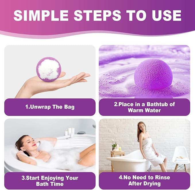 Bath Bombs for Women Gift Set 12 Pack Natural Relaxing Bath Bombs for - Image 6