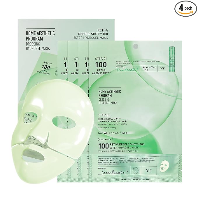 VT COSMETICS Reti-A Reedle Shot 100 2-Step Hydrogel Mask, Intensive Tightening by VTCOSMETICS