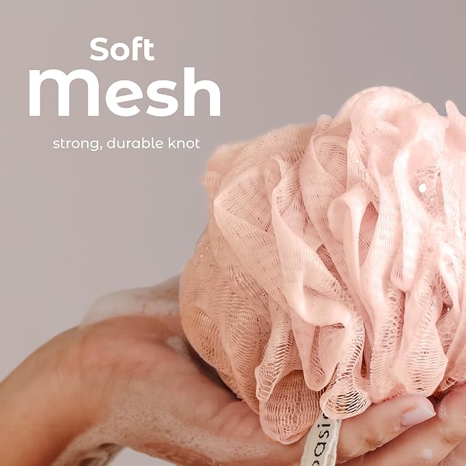 MainBasics Bath Shower Loofah Sponge Pouf Body Scrubber Exfoliator Body Wash - Image 3