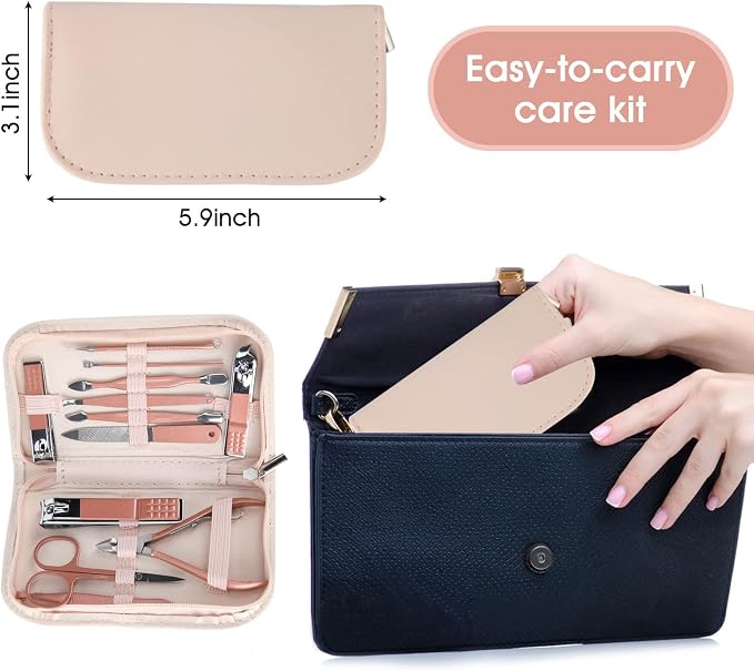 Nail Clippers and Beauty Tool Portable Set Manicure Set 12 in 1, - Image 3