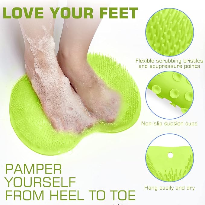Shower Foot Scrubber Mat Back Washer Back Exfoliating Bath Wash Pad Wall - Image 2