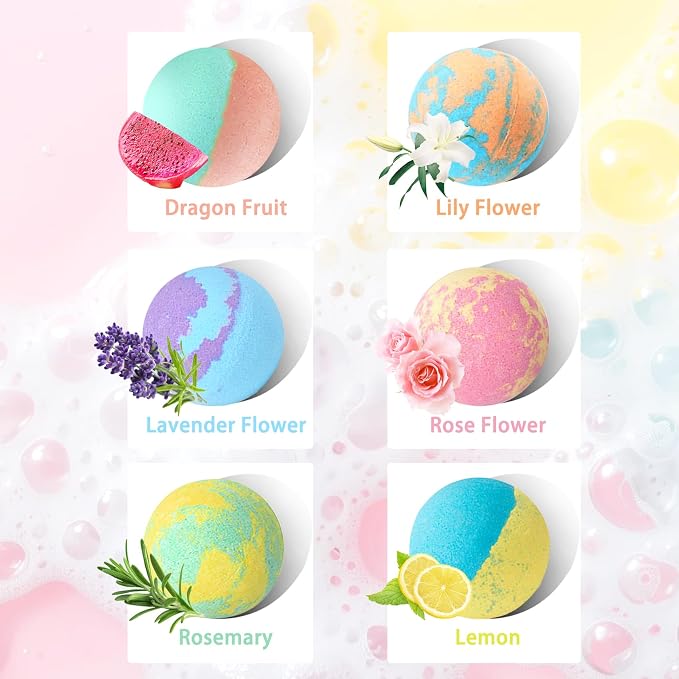 Bath Bombs Salt Balls, 18 Natural Handmade Bath Bomb Kit, Organic Bathbombs - Image 7