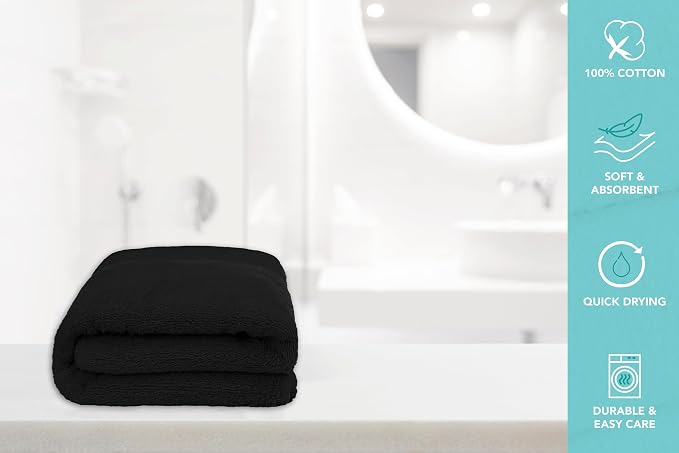 Medium Bath Towels Bulk Set of 12 – 100% Cotton Terry – 24" x 48" – Quick Dry - Image 6