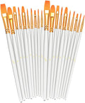 BOSOBO Paint Brushes Set, 2 Pack 20 Pcs Round Pointed Tip Paintbrushes Nylon by ArtistPaintBrushesSet