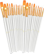 BOSOBO Paint Brushes Set, 2 Pack 20 Pcs Round Pointed Tip Paintbrushes Nylon by ArtistPaintBrushesSet