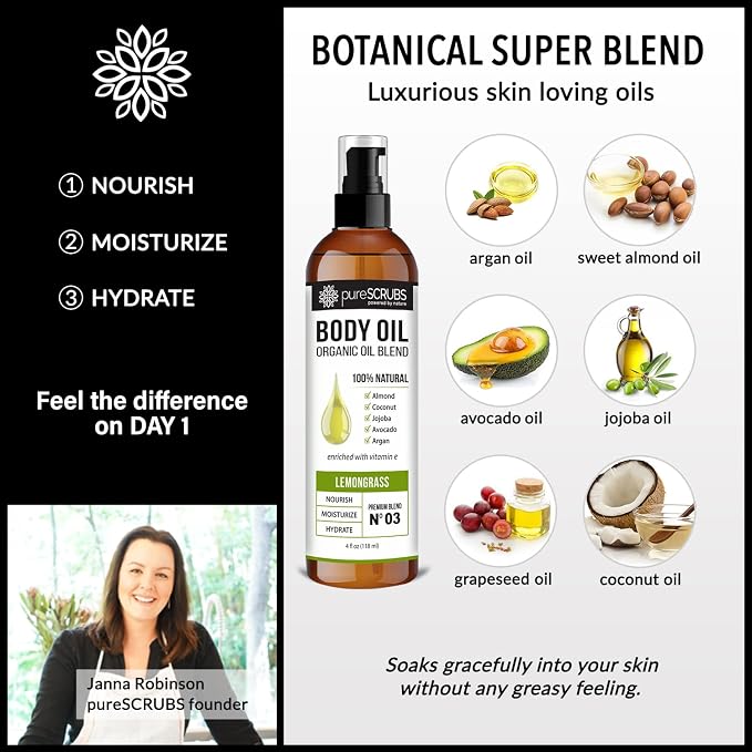 pureSCRUBS Ultra Moisturizing Lemongrass Body Oil Spray - Image 7