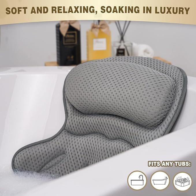Bath Pillow Luxury Bathtub Pillow, Extra Soft & Comfortable Bath Pillow - Image 2