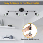 Ascher 4-Light LED Track Lighting Kit, Flexibly Rotatable Light Heads, 4 Way - Image 4