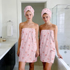 Absorbent Bath Towel Wrap Set for Women, Microfiber Shower Robe Body Towel - Image 7