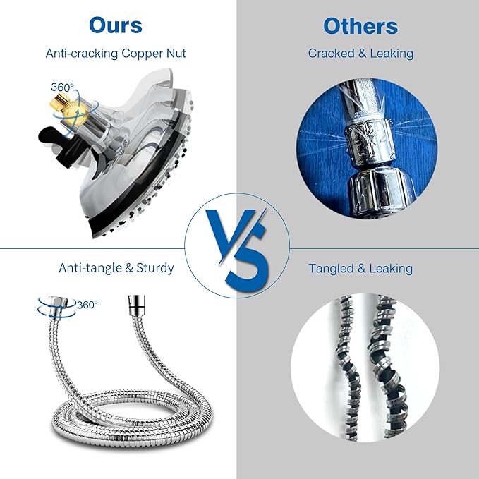 Shower Head with Handheld High Pressure: INAVAMZ Hand Held Shower Head & Rain - Image 6