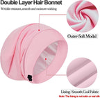 Sleep Cap Bonnet for Sleeping, Adjustable Cooling Ice Silk Lined Hair Bonnets - Image 6