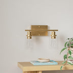 ShineTech 2-Light Gold Bathroom Vanity Fixtures, Modern Wall Lighting - Image 2