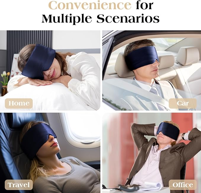 100% Natural Mulberry Silk Sleep Mask, Comfortable Soft - Image 7