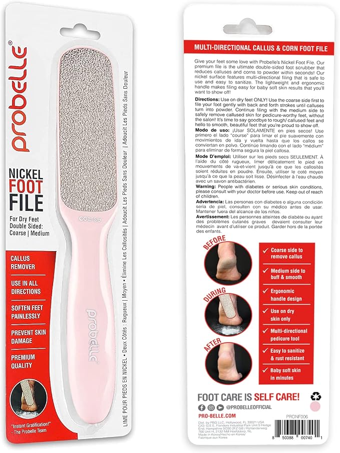 Probelle Double Sided Multidirectional Nickel Foot File Callus Remover - Image 8