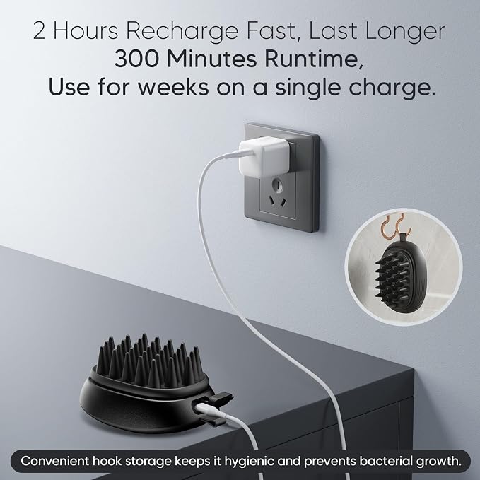 EKZ Sonic Vibrating Scalp Massager Shampoo Brush: Electric Silicone Hair - Image 8